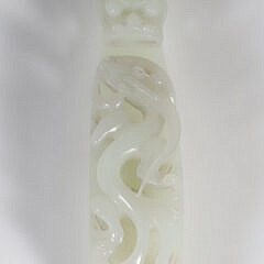 Chinese White Jade Dragon Belt Hook, 19th / 20th Century