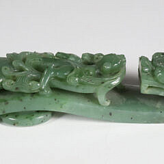 Chinese Jadeite Dragon Belt Hook, 19th / 20th Century