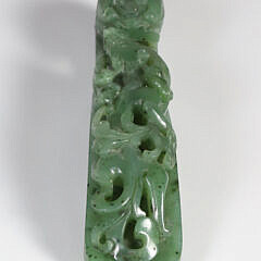 Chinese Jadeite Dragon Belt Hook, 19th / 20th Century