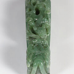 Chinese Jadeite Dragon Belt Hook, 19th / 20th Century