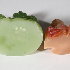 Two Hardstone Quartz Carved Buddhas