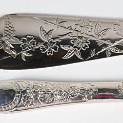 English Silver Plated Fish Serving Knife and Fork in Fitted Box, 19th Century
