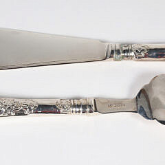 English Silver Plated Fish Serving Knife and Fork in Fitted Box, 19th Century