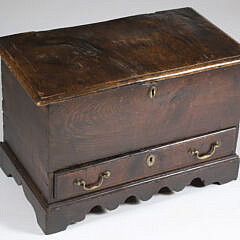 Diminutive Mahogany One Drawer Lift Top Storage Box, 19th Century