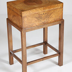 Maple Box with Rope Pattern Multi-Wood Inlays on Stand 