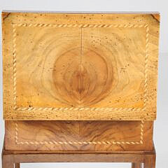 Antique Maple Box with Rope Pattern Multi-Wood Inlays on Custom Stand 