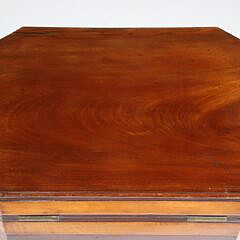 George III Mahogany and Tiger Maple Banded Cellarette, early 19th Century