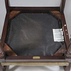 American Empire Mahogany Leather Seat Open Armchair, 19th Century