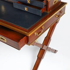 Ralph Lauren Brass Trimmed Mahogany Campaign Style Desk