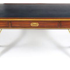 Ralph Lauren Brass Trimmed Mahogany Campaign Style Desk