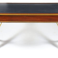 Ralph Lauren Brass Trimmed Mahogany Campaign Style Desk