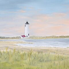 L. Hardy Oil on Canvas “Coastal Landscape of a Lighthouse”