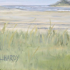 L. Hardy Oil on Canvas “Coastal Landscape of a Lighthouse”