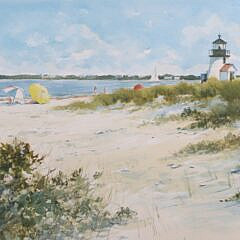 Ray Ellis Watercolor on Paper “View of Brant Point in the Summer”