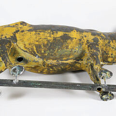 American Steer Full Bodied Zinc Weathervane, 19th Century