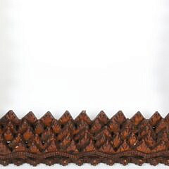 Tramp Art Carved Wood Frame