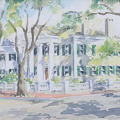 Doris Riker Beer Watercolor on Paper “Hadwen House, Nantucket”