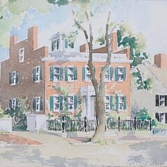 Doris Riker Beer Watercolor on Paper “Starbuck House, Nantucket”