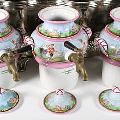French Porcelain Brass Bain-Marie Dispenser