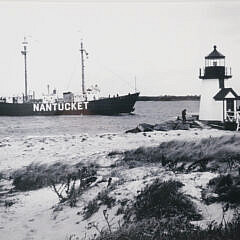 Vintage Black and White Photograph of “Lightship Nantucket Off Brant Point”