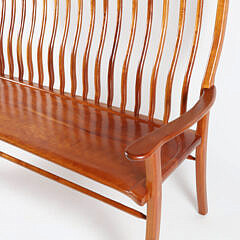 Stephen Swift Cherry Curved Slatted Back Settee