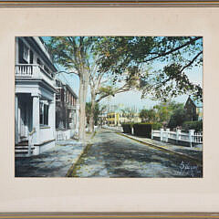 Colorized Photograph of Pleasant Street to Main Street, Nantucket