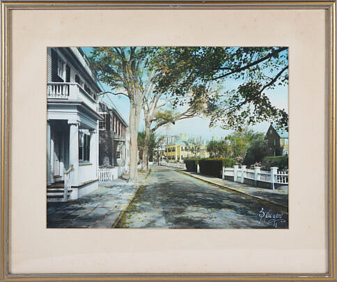 Colorized Photograph of Pleasant Street to Main Street, Nantucket