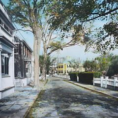Charles Sawyer Colorized Photograph of Pleasant Street to Main Street, Nantucket