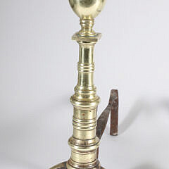 Pair of Lemon Top Brass Andirons, 19th Century