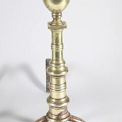 Pair of Lemon Top Brass Andirons, 19th Century