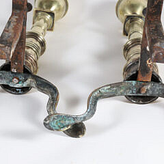 Pair of Lemon Top Brass Andirons, 19th Century