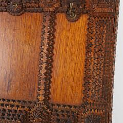 Vintage Tramp Art Chip Carved Hanging Plaque
