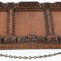 Vintage Tramp Art Chip Carved Hanging Plaque