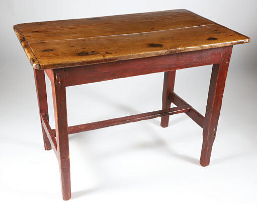 American Country Pine Side Table, 19th Century