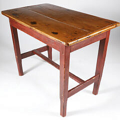 American Country Pine Side Table, 19th Century