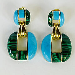 42811 Malachite Howlite Earrings A IMG_8274