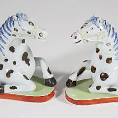 Pair of Mottahedeh Chinese Export Porcelain Horses