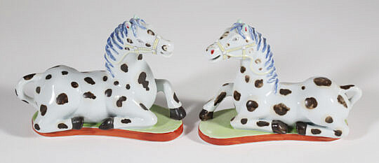 Pair of Mottahedeh Chinese Export Porcelain Horses
