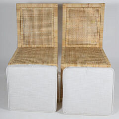 Collection of 5 Serena & Lily Caned Barstools and 3 Chairs