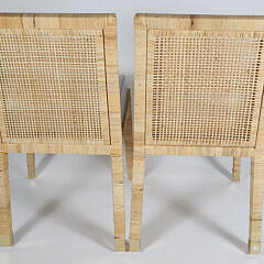 Collection of 5 Serena & Lily Caned Barstools and 3 Chairs