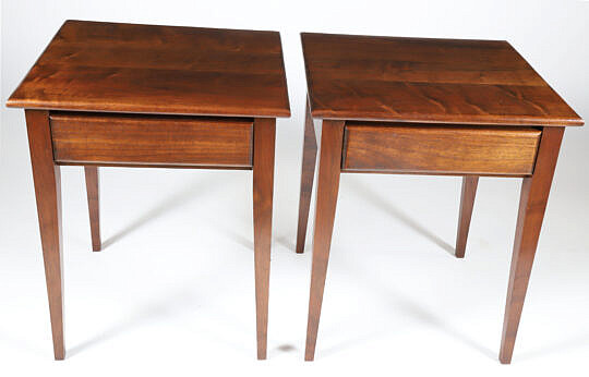 Pair of Stephen Swift Modern Black Walnut One Drawer Night Stands
