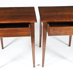 Scarce Pair of Stephen Swift Modern Black Walnut One Drawer Night Stands