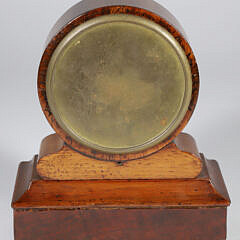Mahogany and Exotic Wood Mantel Clock, 19th Century