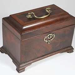 Mahogany Triple Compartment Tea Caddy, 19th Century