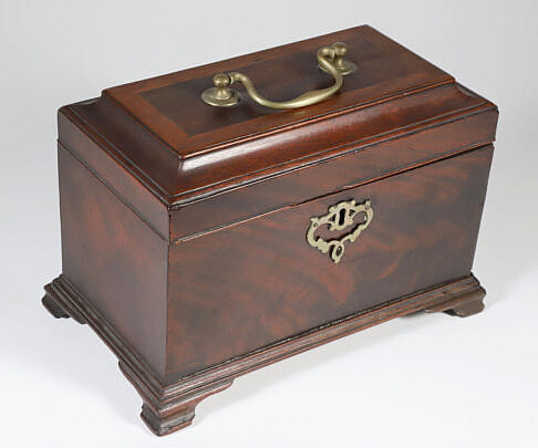 Mahogany Triple Compartment Tea Caddy, 19th Century