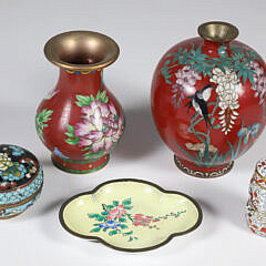 Five Pieces of Vintage Chinese Cloisonne