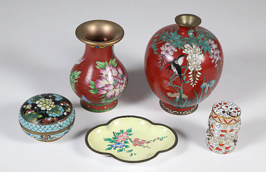 Five Pieces of Vintage Chinese Cloisonne