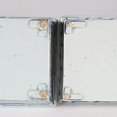 Pair of Antique Chinese Export Blue and White Reticulated Porcelain Bonzai Planters