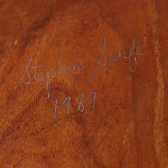 Pair of Signed Stephen Swift Cherrywood and Ash Armchairs, circa 1989