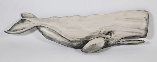 Sunny Wood Carved and Painted Half-Body Sperm Whale